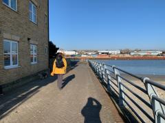 Heading back towards the swing bridge to finish the leg